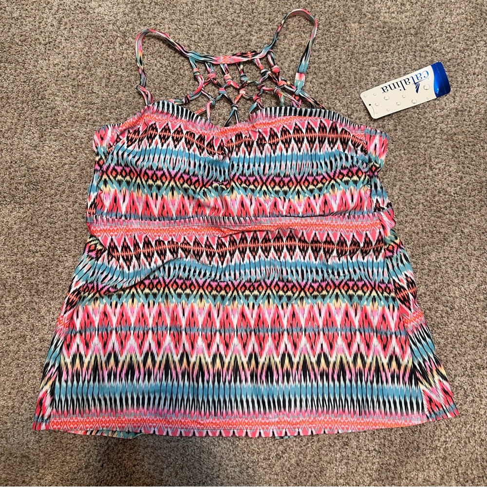 Catalina 3X women's swim top tankini bright colors